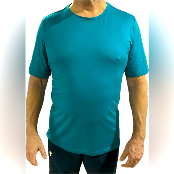 ASICS Men’s Shirt Sleeve Workout Shirt Breathable Soft Teal Size M Like New - Picture 1 of 4